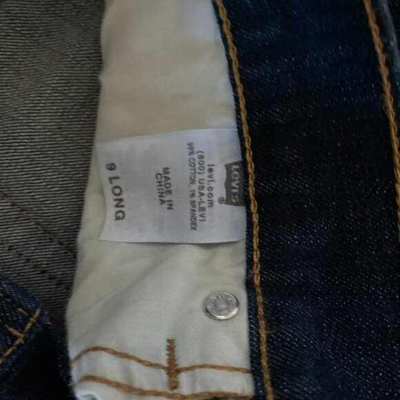 LEVI'S TILTED 504 JEANS STRAIGHT LEG BLUE STRETCH DARK WASH SIZE 9 LONG - Picture 4 of 6